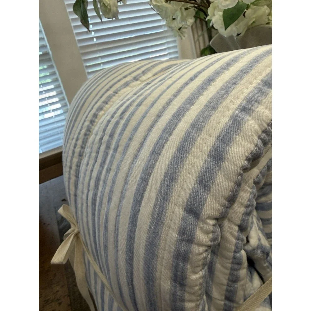 Levtex Home Martha Stripe Blue Bedspread Set King/Cal King Hard to Find